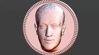 Mark Zuckerberg medallion for 3D printing