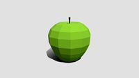 Low Poly Cartoon Green Apple