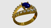 Sapphire Ring with Diamonds