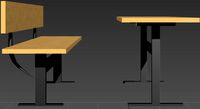 School desk and bench
