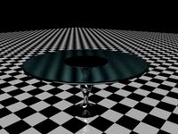 glossy glass table