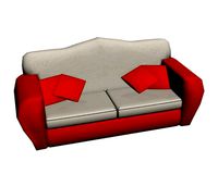 red and white sofa