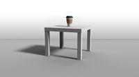 Bedside table (WHITE)