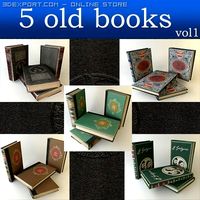 Old Book collection 1 3D Model