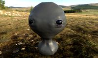 Grey Alien Bust PBR