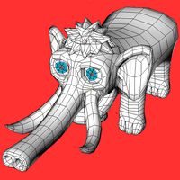 cartoon mammoth mesh