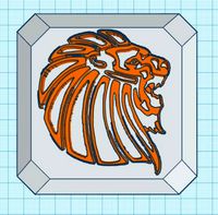 Lion head with base