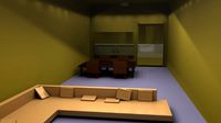Cartoon livingroom with kitchen