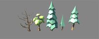 3d trees lowpoly