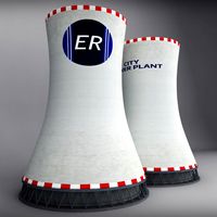 Cooling Tower Power Plant low 3D Model