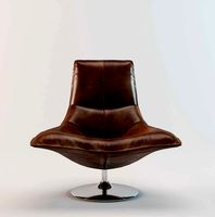 Antique Leather Tulip Chair