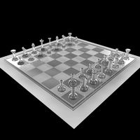 Glass Chessboard w/Pieces