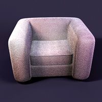 white plush arm chair