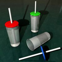 Plastic Cup Straw & Lid