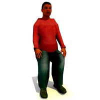 Low Poly Seated African Woman Joanna