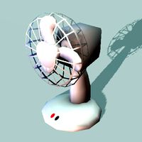 low polygon table top fan - game ready