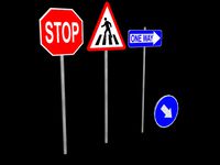 Street Signals Set - low poly