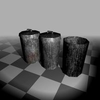 Trash Can Set, Low Poly!