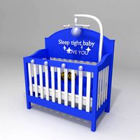 Crib with teddy bear