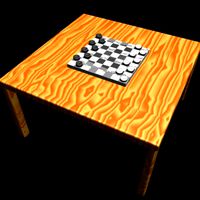 Checkers Board w/ Wood Table