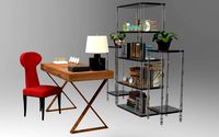 WALNUT CHANNING DESK (game ready set)
