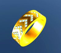 Chevron Pave Ring