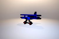 WW1 Blue Aeroplane, 3D Voxel Art Model