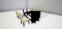 Game ready Glass Table and Chair