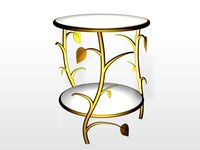 Branch Table with Marble Top