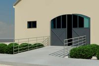 Horse stable main door and arena