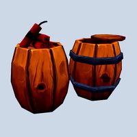 Wooden TNT Barrel with dynamite