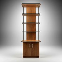 Bookcase with chrome elements