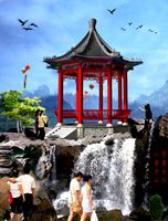 chinese The octagonal pavilion 3d models