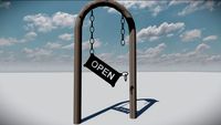 Broken Open Sign