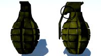 MK2 fragmentation grenade low poly