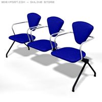 waiting room 3 seater 3D Model