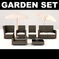 Garden Furniture Set 3D Model