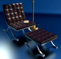High-detailed Barcelona Chair with legs rest