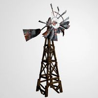 Old farm broken windmill