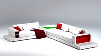 Leather white sofa
