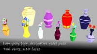 Low-poly toon vases