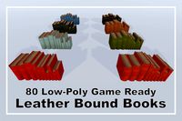 Low-Poly Leather Bound Books Asset Pack