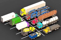 Low-poly Truck Pack 3D