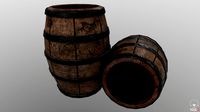 Wooden Barrel - Game Asset
