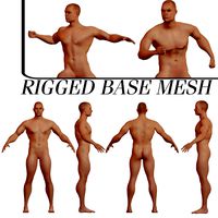 Muscular Caucasian Man Base Mesh (RIGGED & TEXTURED)