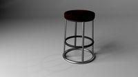 bar stool with wooden seat and metal legs