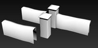 Stone fence low poly game ready asset
