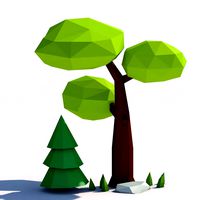 low poly nature scene