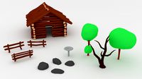 Low poligon (poly) nature asset pack