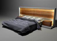 Bed with LED lights